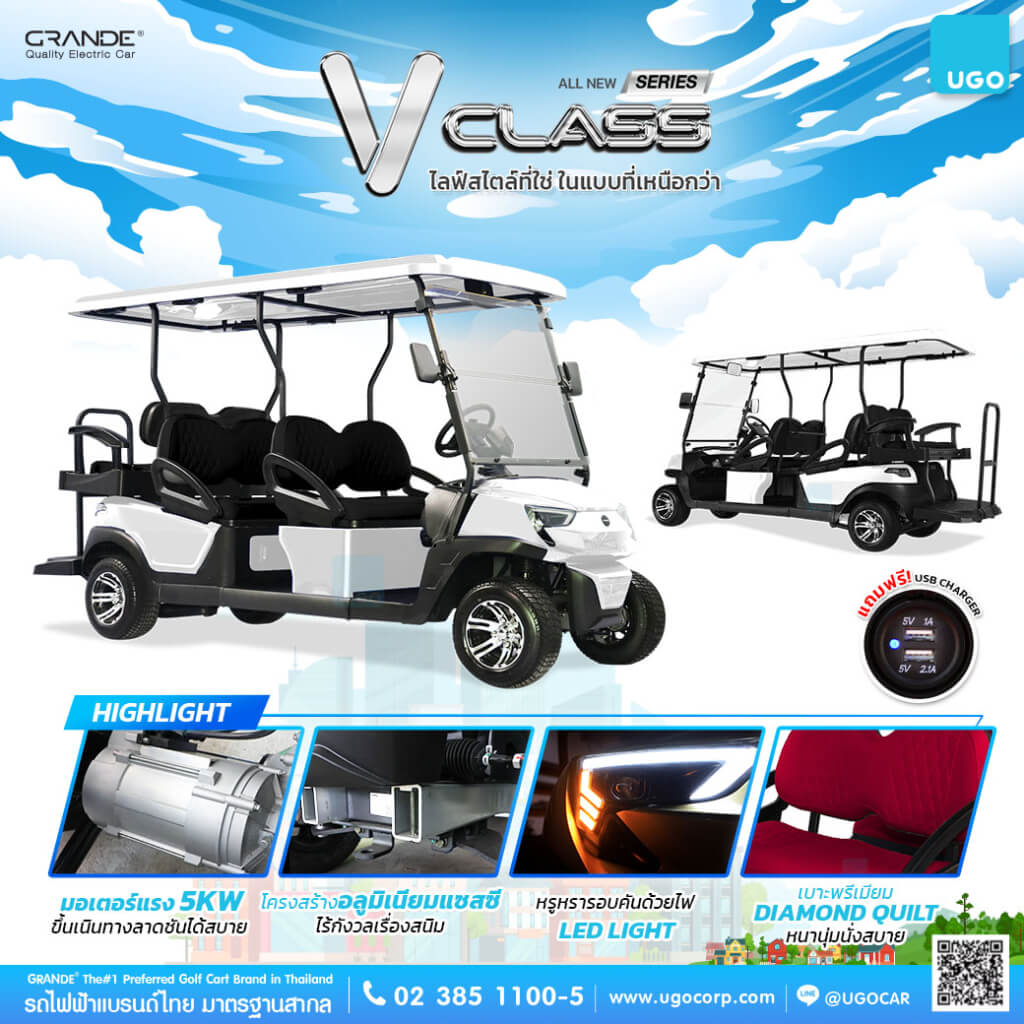 GRANDE รถกอล์ฟไฟฟ้าอูโก โปรโมชันเดือนเมษา68 ขยายเวลาโปรโมชั่น-2