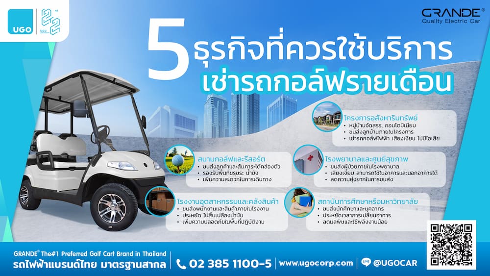 5 ธุรกิจที่ห้ามพลาด การใช้บริการเช่ารถกอล์ฟแบบรายเดือน