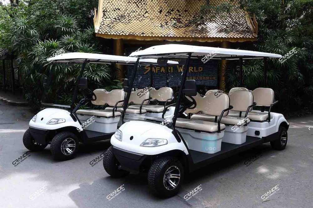 การใช้งานรถกอล์ฟมือสอง 4 ที่นั่ง 6 ที่นั่ง และแบบ 14 ที่นั่ง สำหรับสวนสนุก
