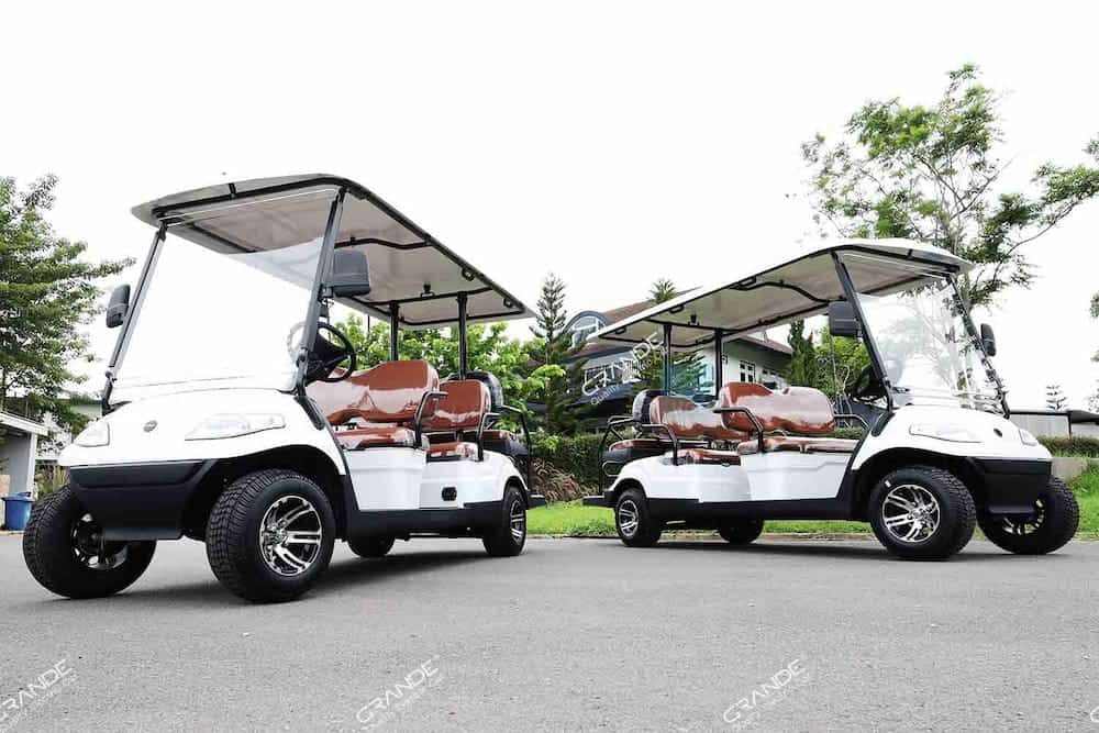 รถกอล์ฟไฟฟ้า 4+2 ที่นั่ง สำหรับการใช้งานในสนามกอล์ฟ และหมู่บ้านจัดสรร